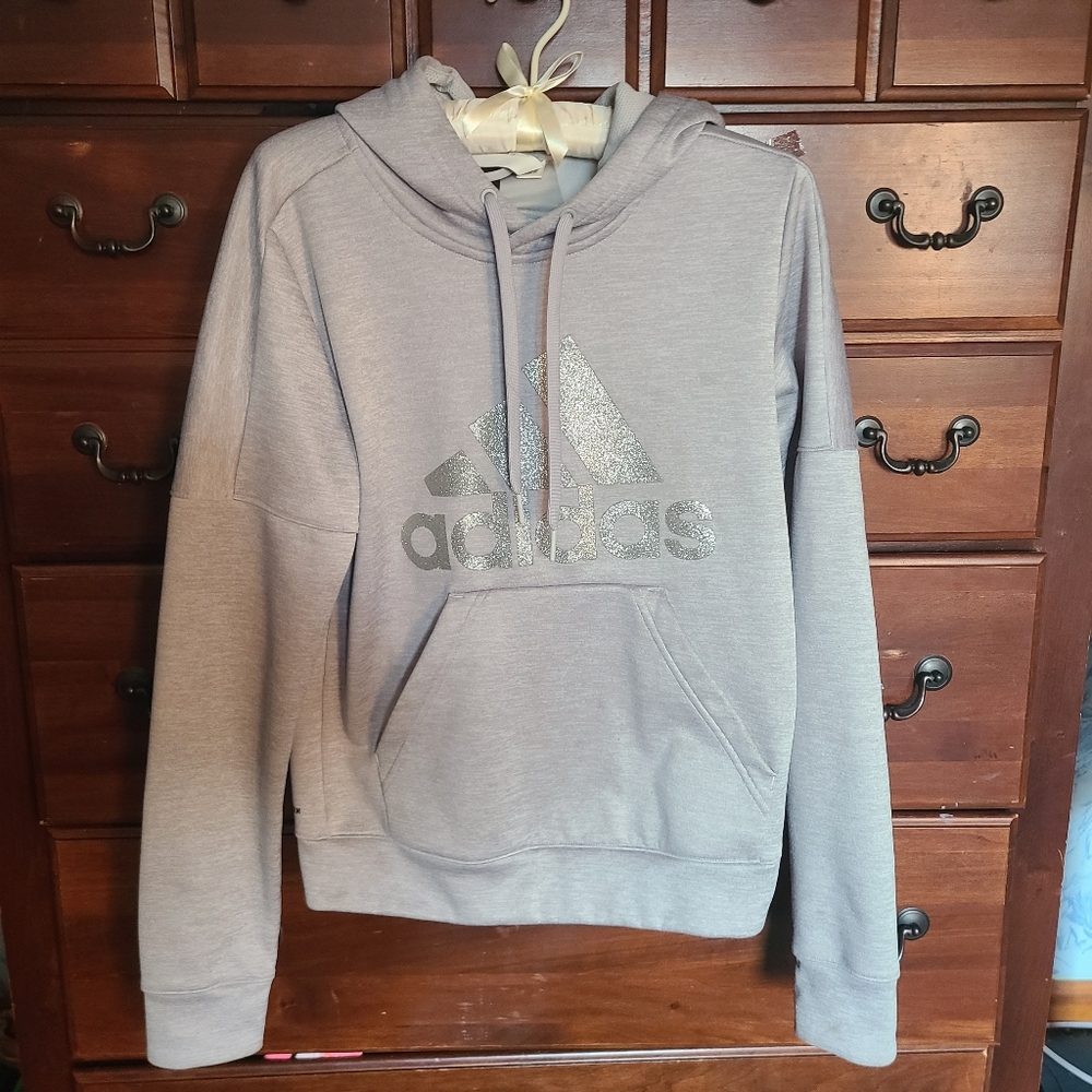 Grey Adidas Glitter Hoodie xs